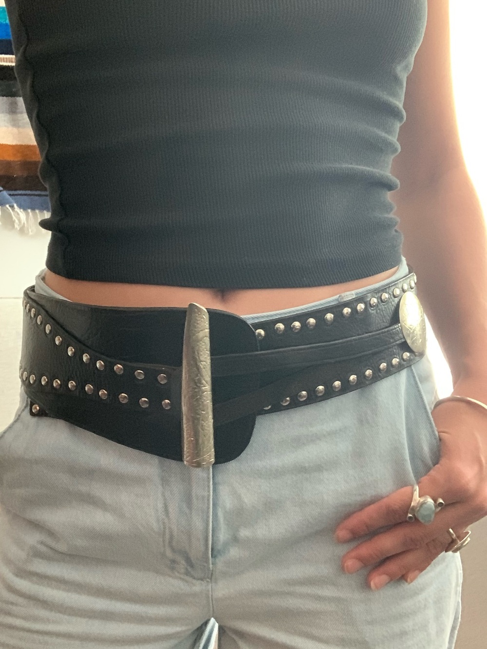Vintage Leather Western Belt